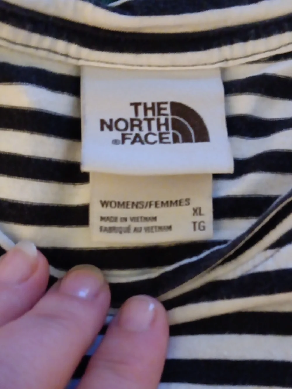 The North Face Women's Black & White Striped Tee - Picture 2 of 5